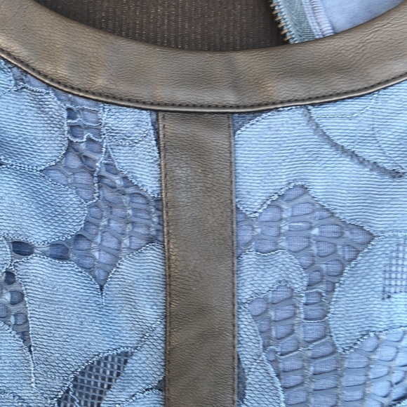 Beautiful Blue Lace Dress by Tart, with faux black Leather & Zipper on the back - Picture 10 of 15